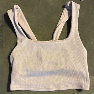 Women's ALO heather purple Ribbed Crop Top